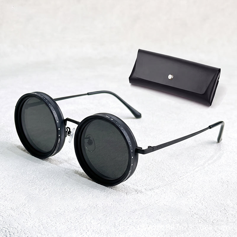 Retro Round Steampunk Polarized Sunglasses – BY-8131 Vintage Metal Frame UV400 Shades for Men & Women