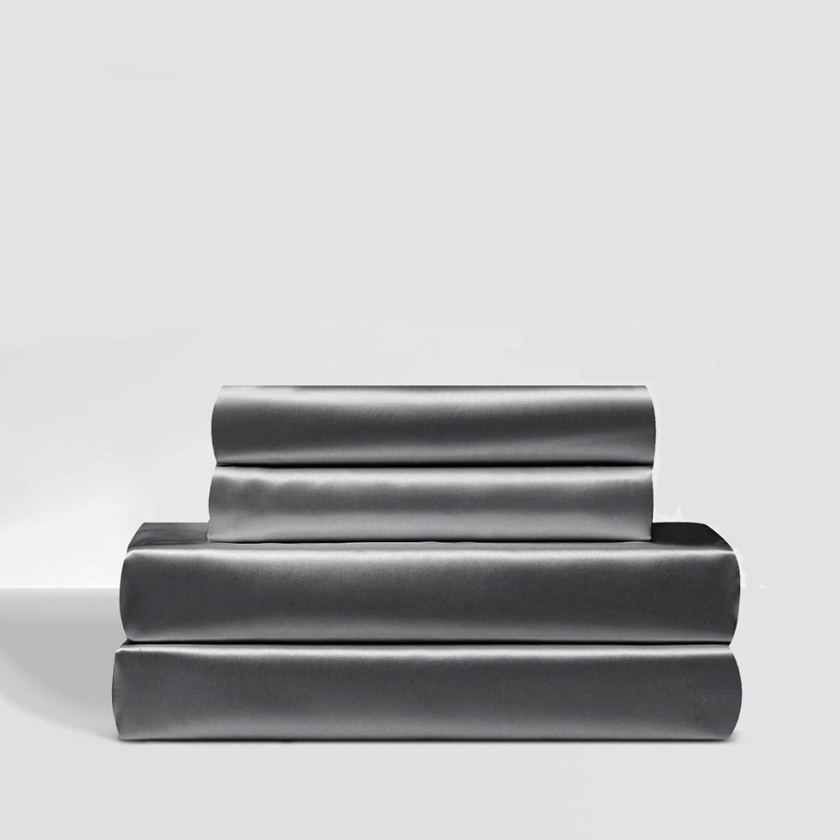 Cooling Polyester Satin Fitted Sheet 4-Piece Bedding Set