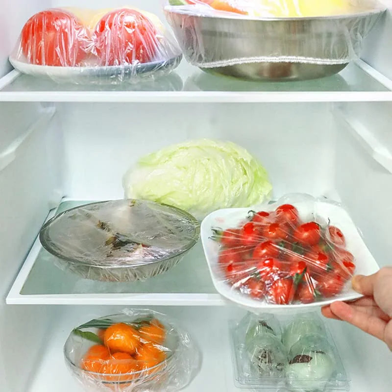 Disposable Elastic Food Covers – 200 Pack