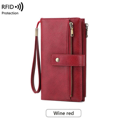 Women's Long RFID-Blocking Multi-Card Wallet