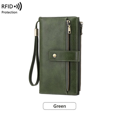 Women's Long RFID-Blocking Multi-Card Wallet