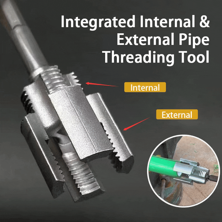 2-in-1 Internal & External Pipe Threading Tool Set