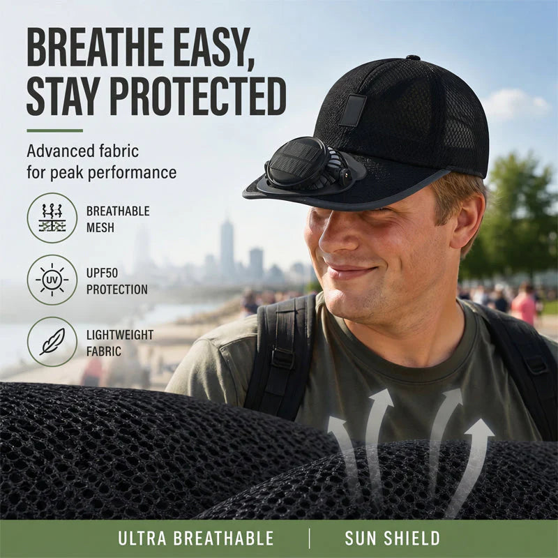 Breathable Solar Cooling Fan Baseball Cap Sun Hat