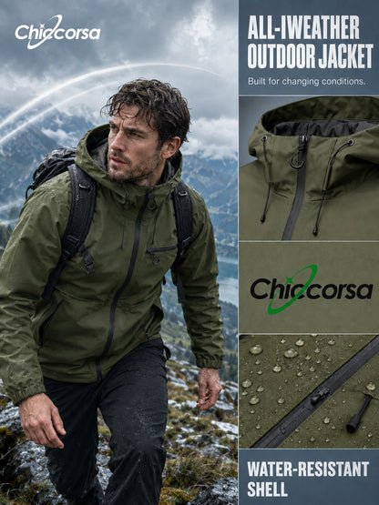 Men’s Waterproof Packable Hooded Shell Jacket