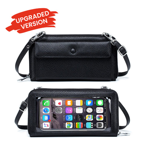 Leather Crossbody Phone Bag for Women