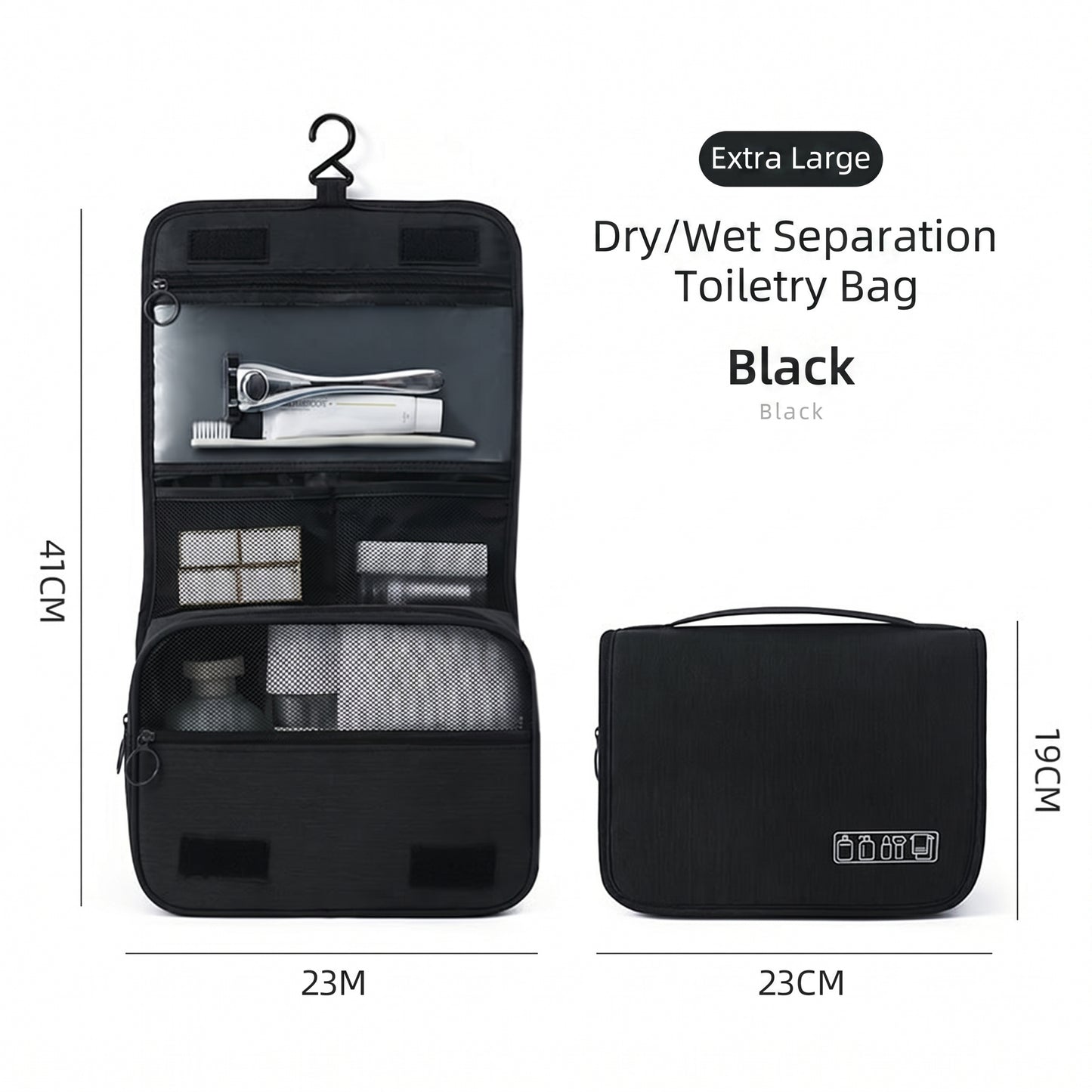 Water Resistant Dry/Wet Separation Toiletry Bag
