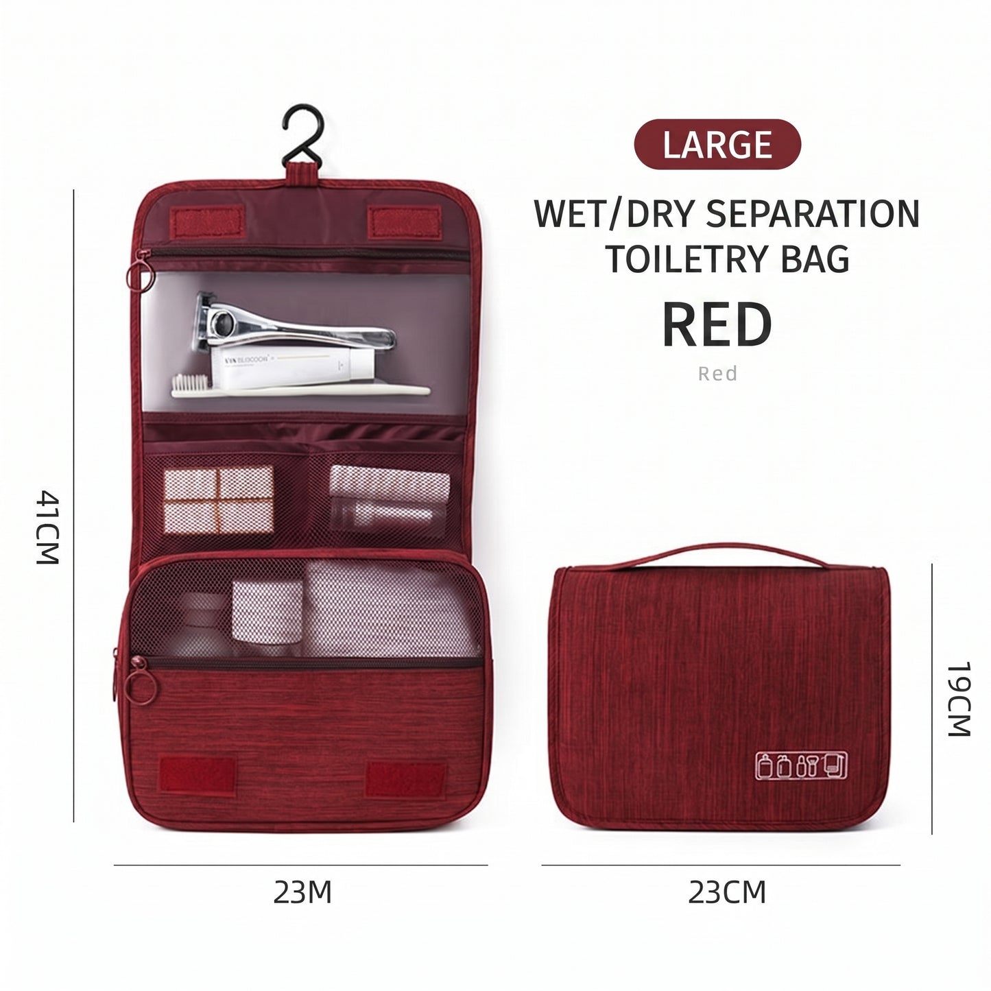 Water Resistant Dry/Wet Separation Toiletry Bag