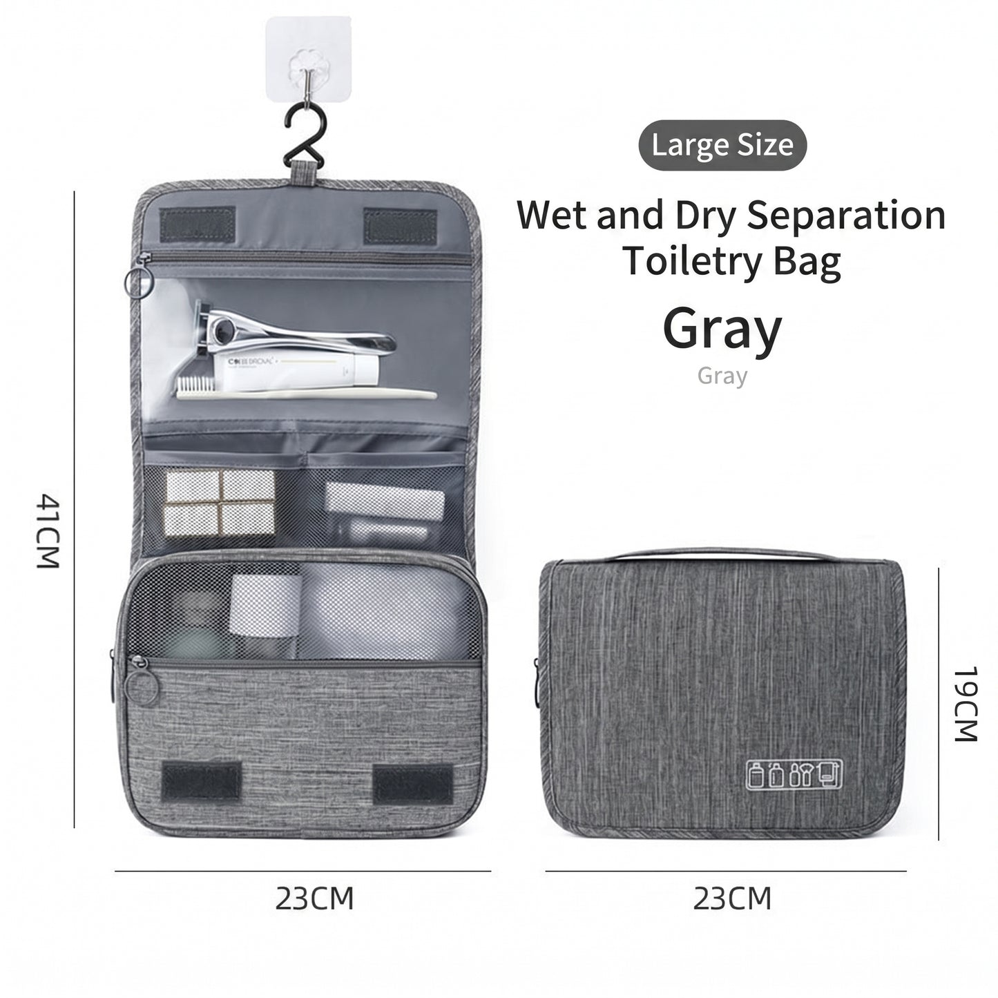 Water Resistant Dry/Wet Separation Toiletry Bag