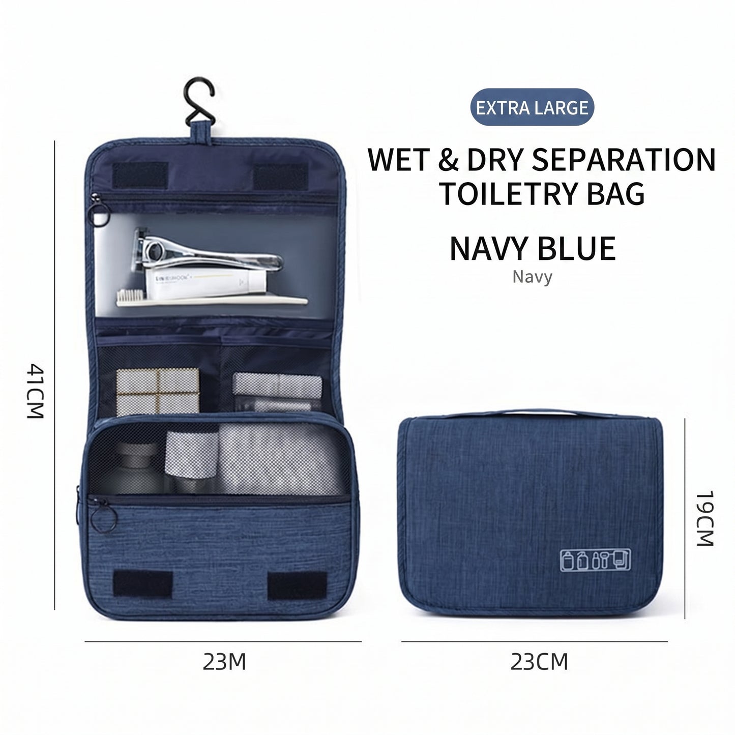 Water Resistant Dry/Wet Separation Toiletry Bag