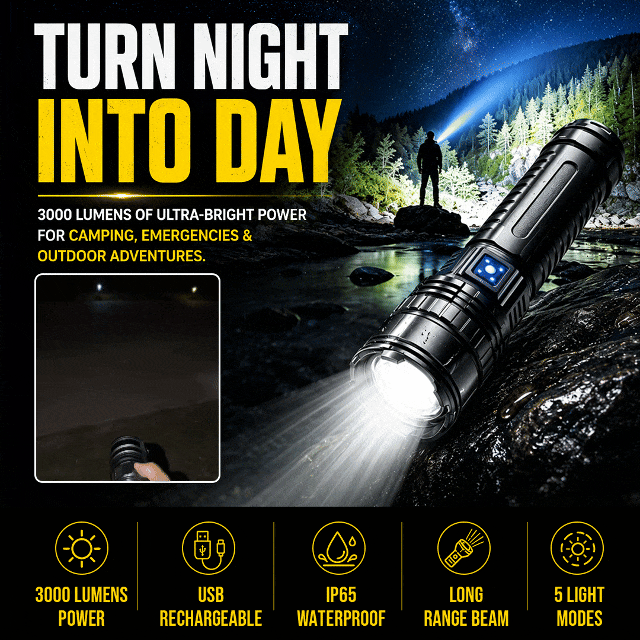 Super Bright Flashlight Work Light