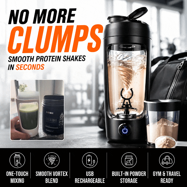 600ml Electric Protein Shaker with Powder Storage