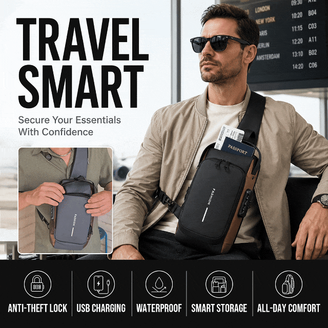 USB Charging Sport Sling Anti-theft Shoulder Bag