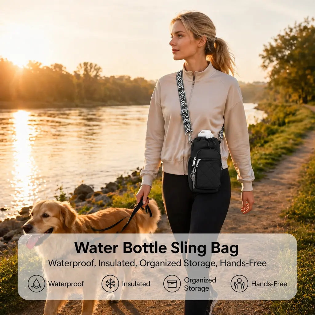 Shoulder Bag with Water Bottle Pocket