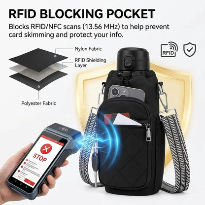 Shoulder Bag with Water Bottle Pocket