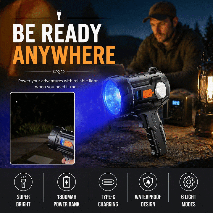 Rechargeable LED Handheld Spotlight Torch Set