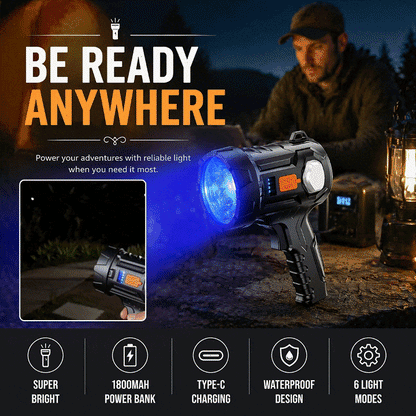 Rechargeable LED Handheld Spotlight Torch Set