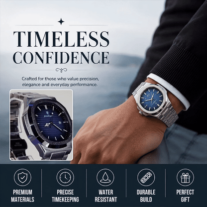 Ultra Thin Waterproof Men Quartz Wrist Watch with Date Display Calendar