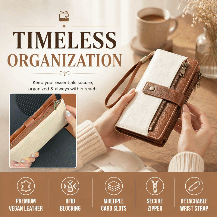 Women's Long RFID-Blocking Multi-Card Wallet