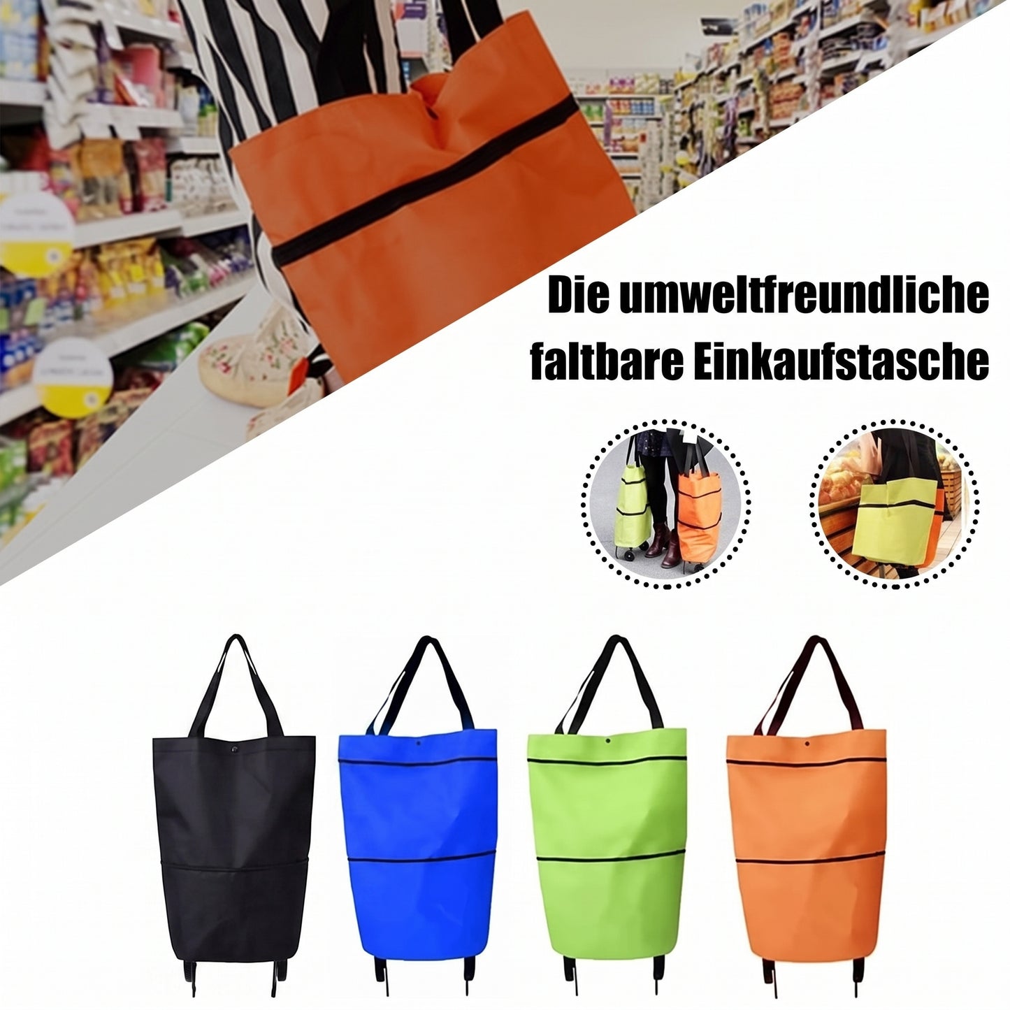 Foldable Rolling Shopping Bag
