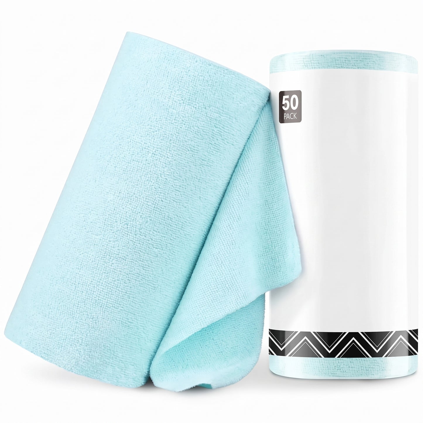 New Easy Tear-Away Microfiber Towel Roll (50-Pack) - Ultra-Absorbent, Eco-Friendly & Lint-Free
