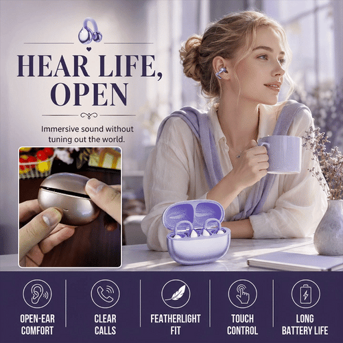Open-Ear Clip-On Bluetooth Earbuds