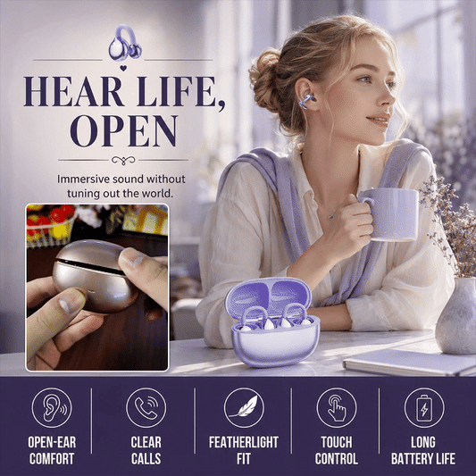 Open-Ear Clip-On Bluetooth Earbuds