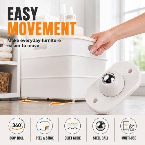 Self-Adhesive Ball Transfer Caster Wheels – 8 Pack