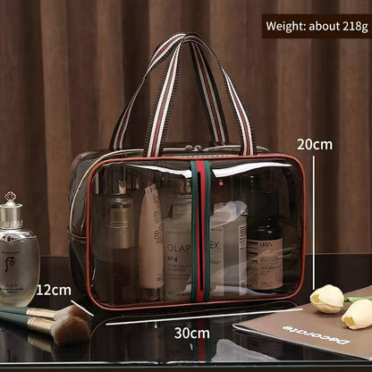 Retro Clear Waterproof Travel Makeup Organizer Bag 3 Pack Set