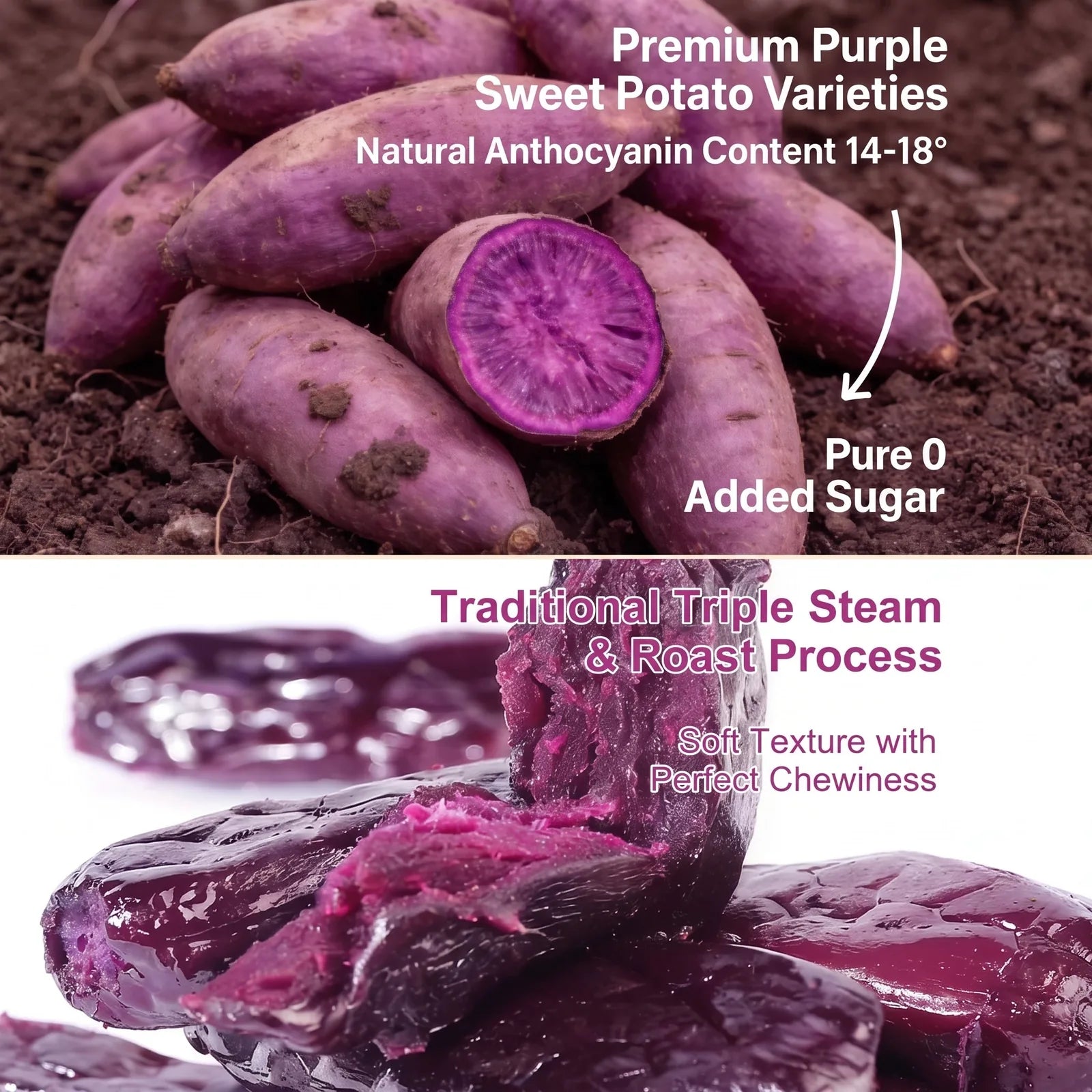 Soft Chewy Purple Sweet Potato Snacks – 500 g