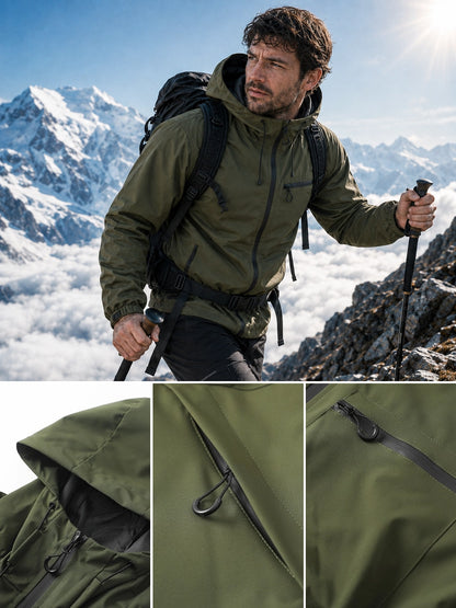 Men’s Waterproof Packable Hooded Shell Jacket