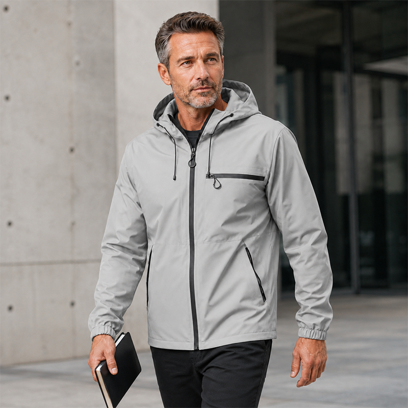Men’s Waterproof Packable Hooded Shell Jacket