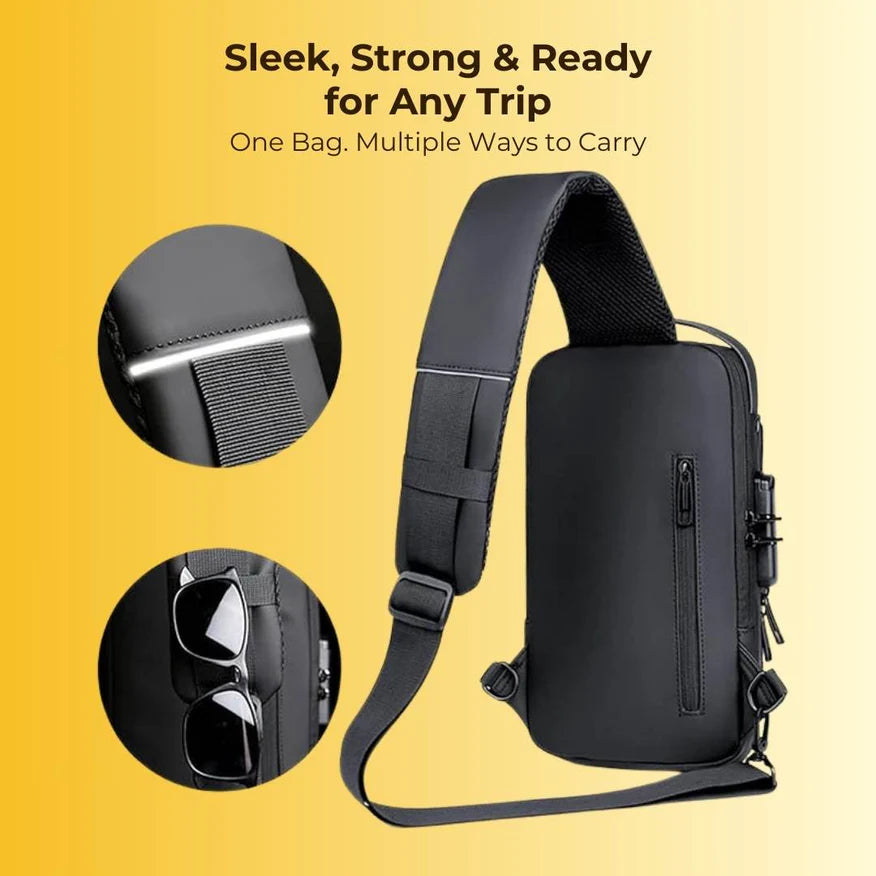 USB Charging Sport Sling Anti-theft Shoulder Bag
