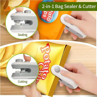 2-in-1 Mini Bag Sealer & Cutter | USB Rechargeable Heat Sealer (offer)