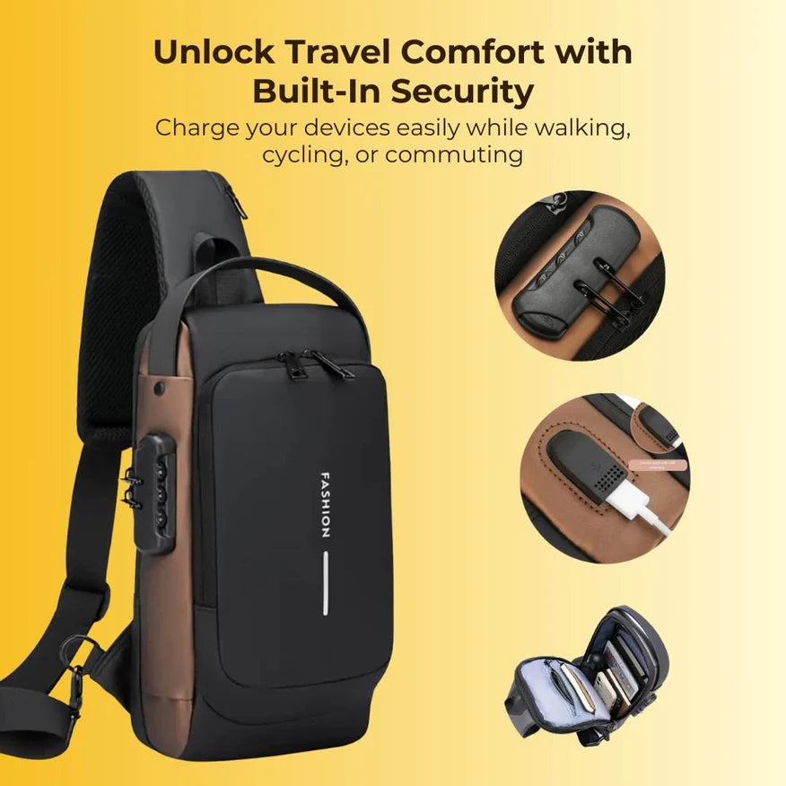 USB Charging Sport Sling Anti-theft Shoulder Bag