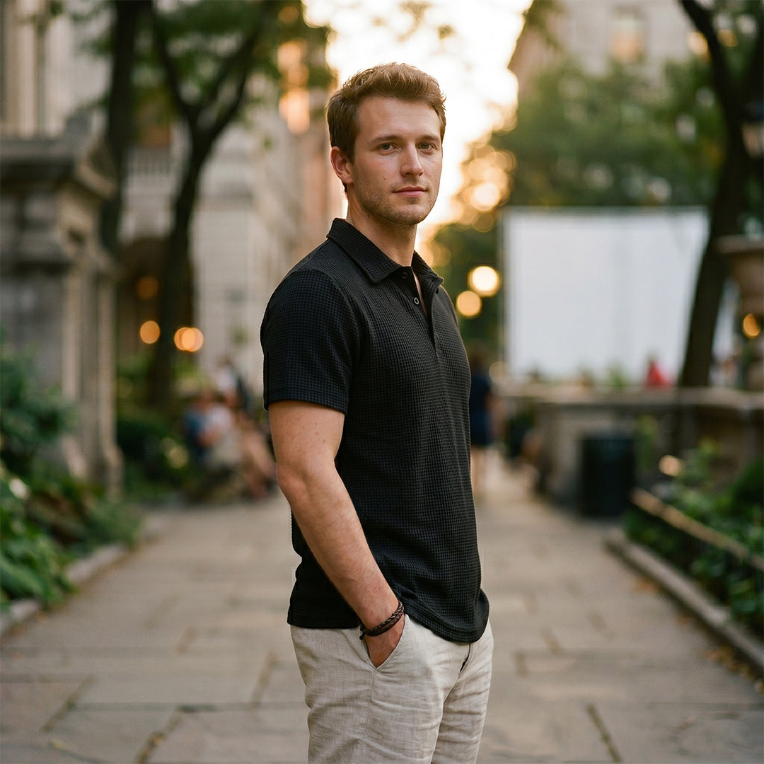 Men's Ice Silk Mesh Polo Shirt
