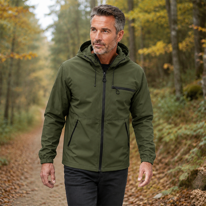 Men’s Waterproof Packable Hooded Shell Jacket