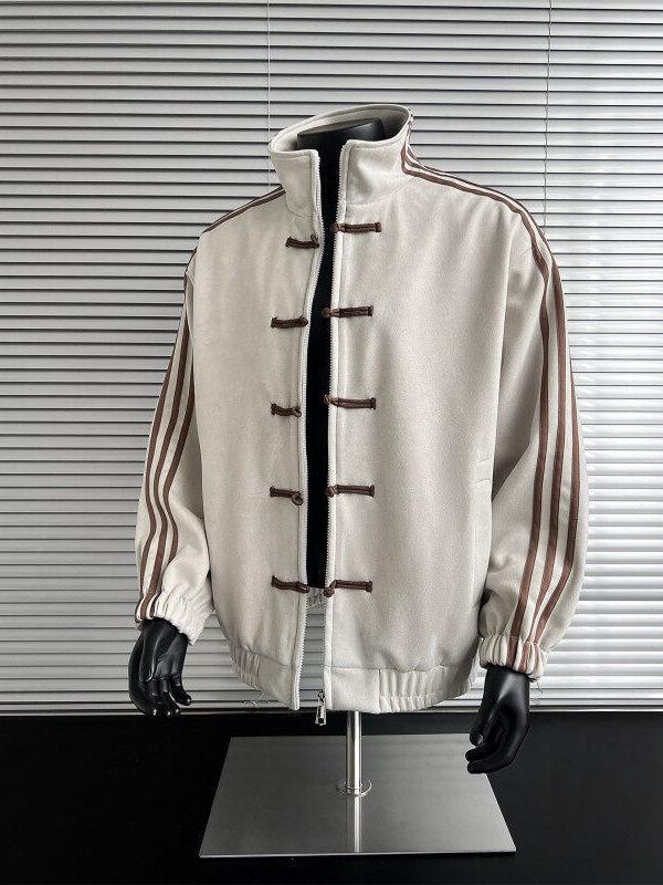 Button Stripes Chinese Jackets