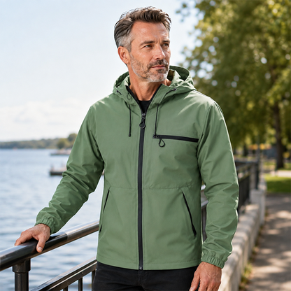 Men’s Waterproof Packable Hooded Shell Jacket