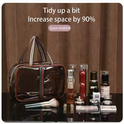 Retro Clear Waterproof Travel Makeup Organizer Bag 3 Pack Set