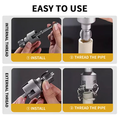 2-in-1 Internal & External Pipe Threading Tool Set