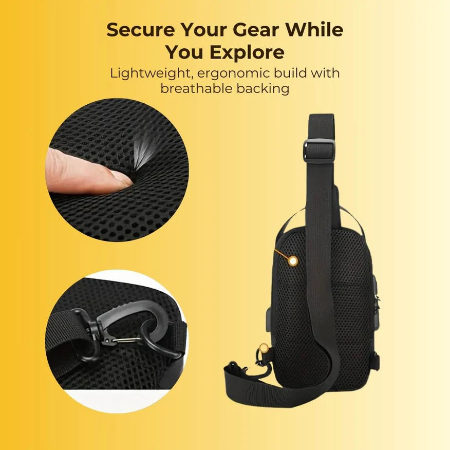 USB Charging Sport Sling Anti-theft Shoulder Bag