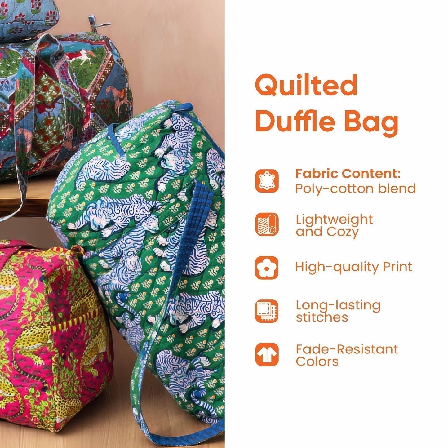 💞LAST DAY 50% OFF ✨ Hippie Journey Quilted Duffle Bag