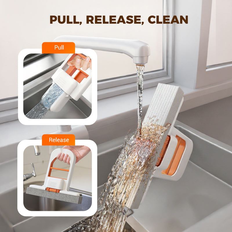 Mini Mop Self-Wringing & Portable – Includes 3 Replacement Sponges