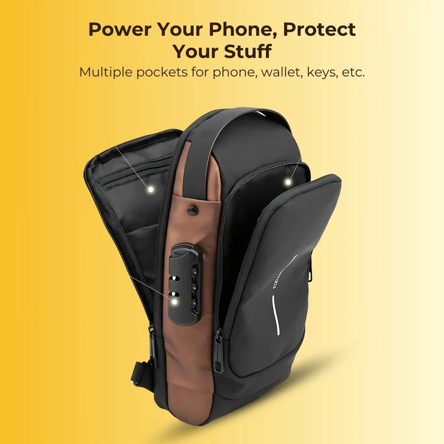 USB Charging Sport Sling Anti-theft Shoulder Bag