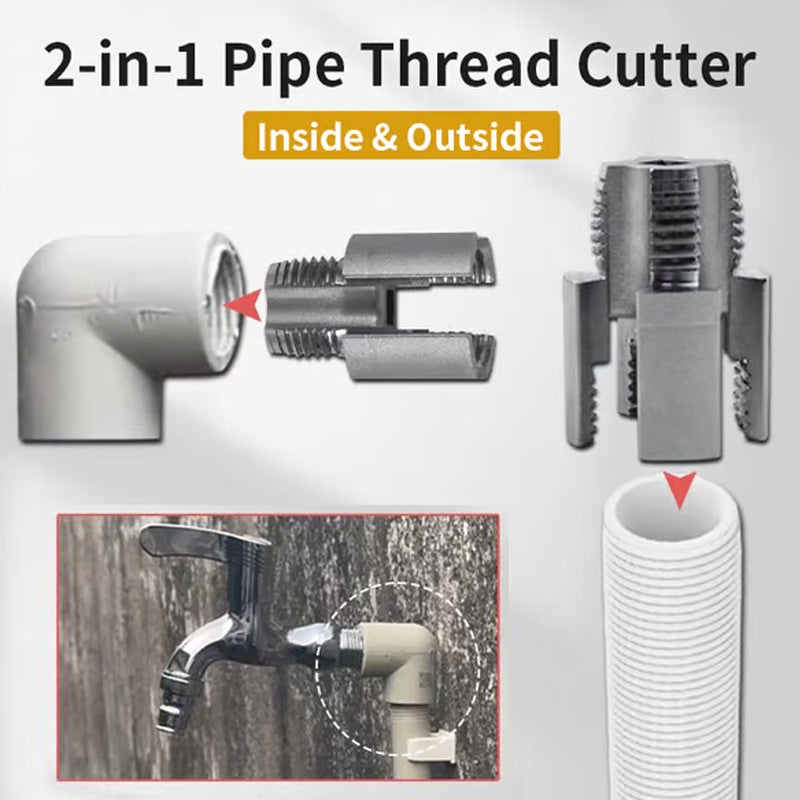 2-in-1 Internal & External Pipe Threading Tool Set