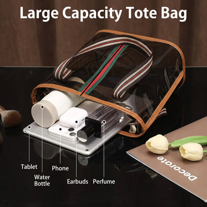 Retro Clear Waterproof Travel Makeup Organizer Bag 3 Pack Set