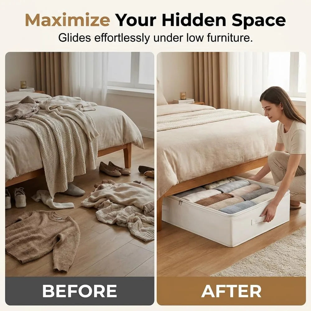 2-Pack Foldable Under-Bed Storage Bags