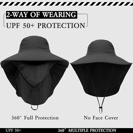 Fishing Hat Wide Brim UV Sun Protection Hat UPF 50+