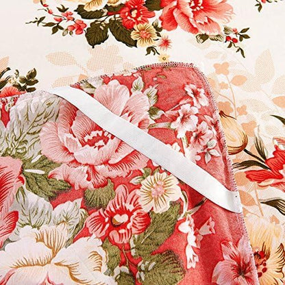 Floral Ruffled Bed Skirt Set with 2 Pillowcases