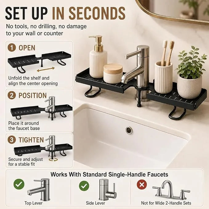 50 cm Foldable Countertop and Cabinet Organizer Rack